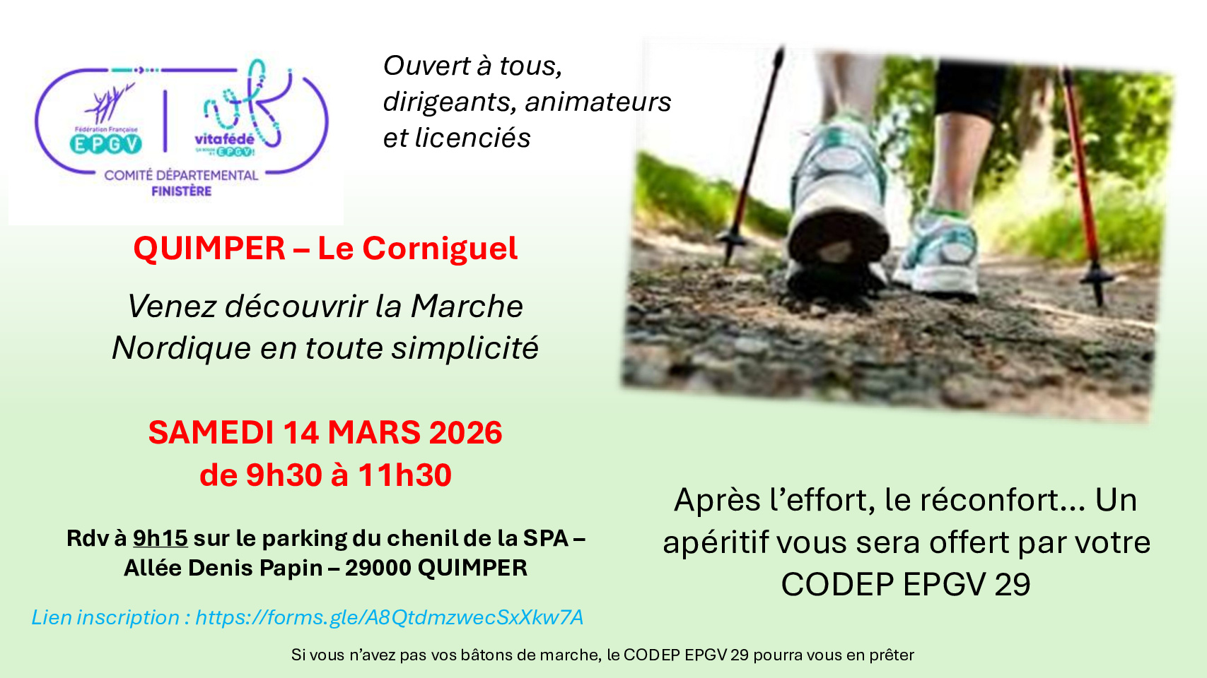 Découverte de la marche nordique avec le comité départemental de la gymnastique volontaire